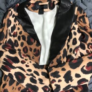 Kardashian Kollection Leopard Print Blazer